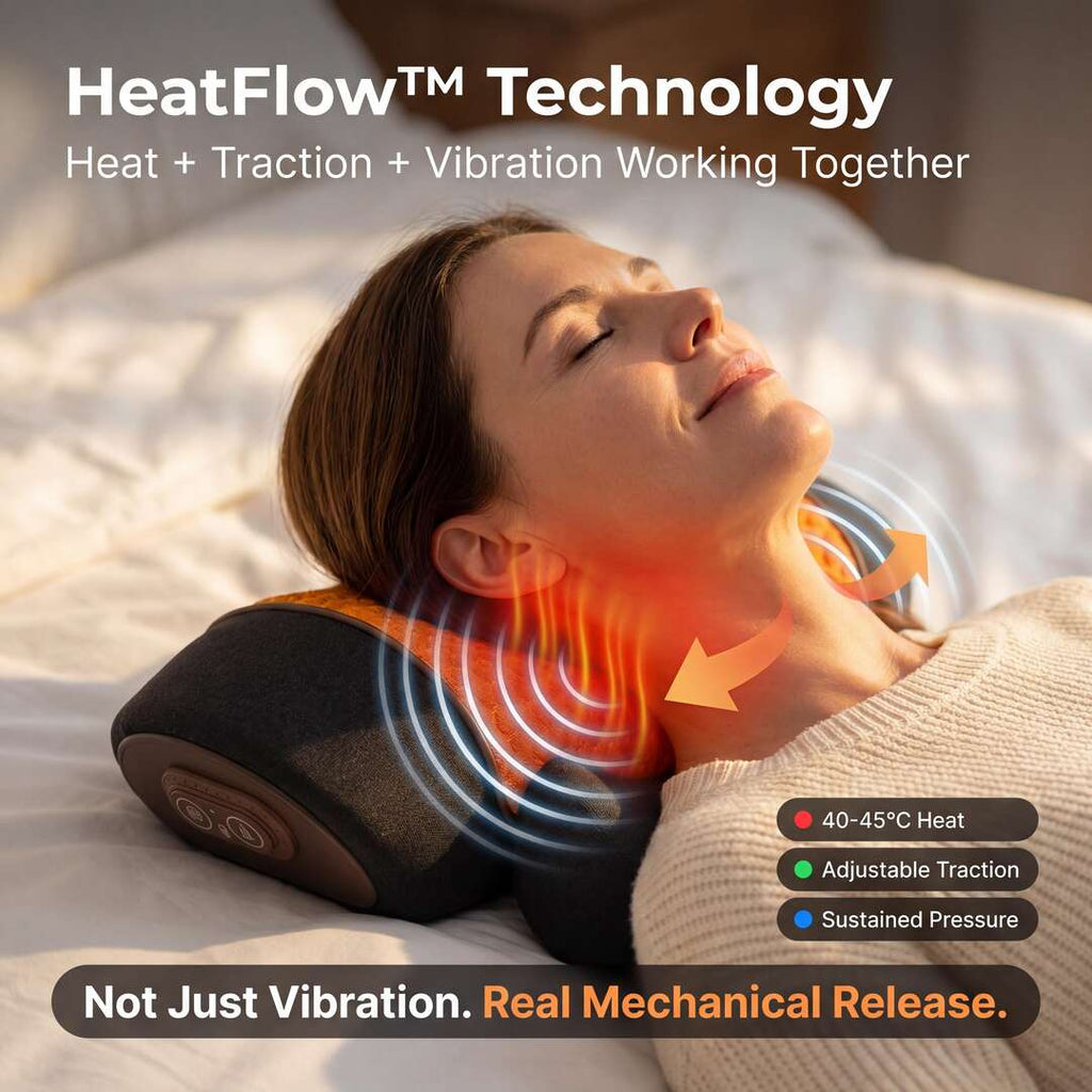 The Loosen Up™ Heated Neck Massager Pillow - 3-in-1 Cervical Decompression & Thermal Therapy System